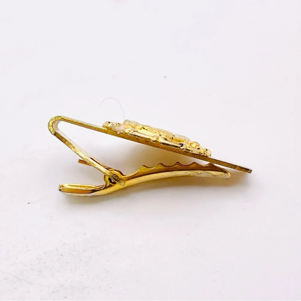 Retro Vintage Gold Tone Zodiac Sign Aries Ram Tie Clip Collectible